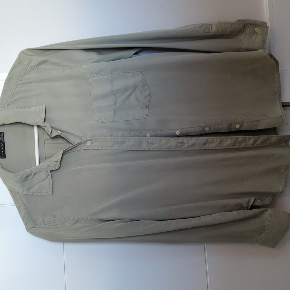 Black tape light sage green shirt